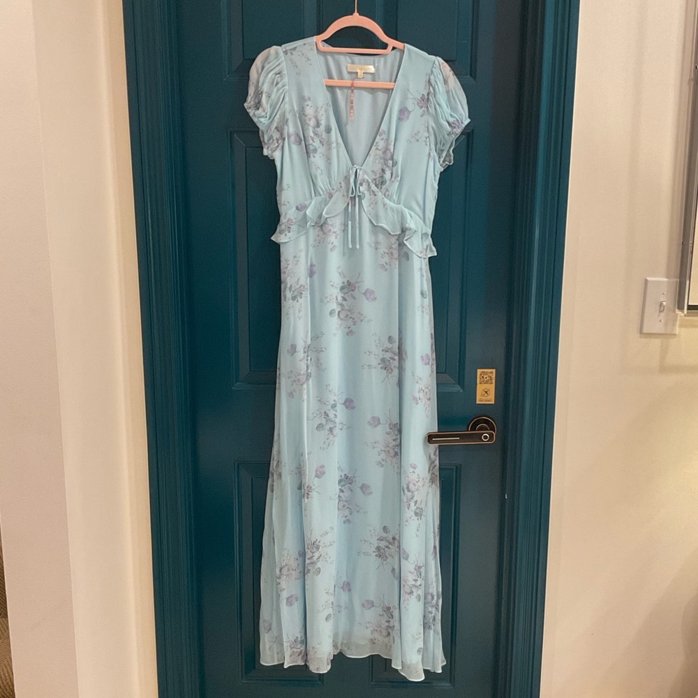 LoveShack Fancy Maxi Blue Floral Dress